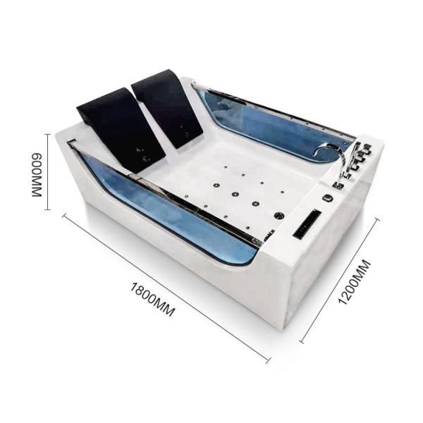 1800m m bañera de la esquina de 2 personas con el acrílico de Seat Hydromassage de los jets 2