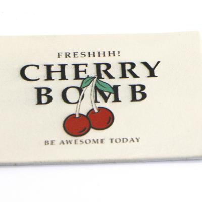 Printing White Leather Patch For Jeans Hat Clothes 6.5cm×4.5cm Size OEM