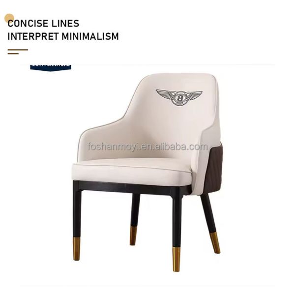 Synthetic Leather Optional Dining Room Chair with Durable Solid Wood Leg and Stainless Steel Frame Nordic Luxury Design