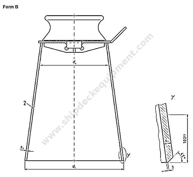 Conical Pedestal Roller Fairlead | DIN 81907 Form B, 80–320 kN