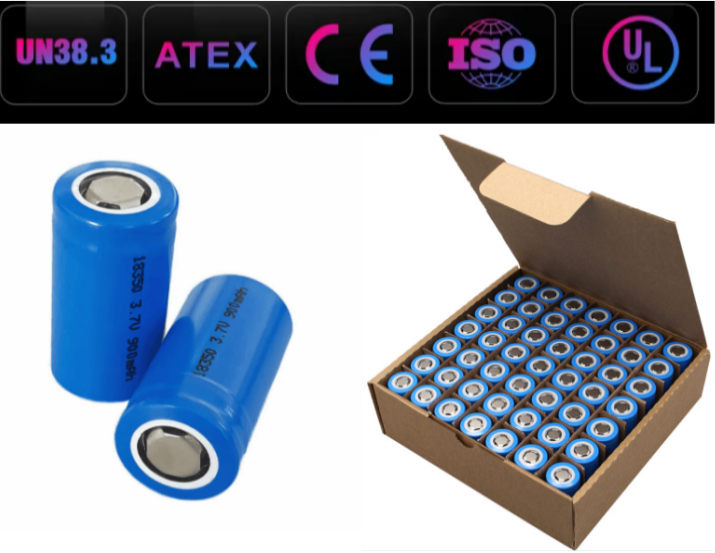 Grade A INR18350 Lithium Ion Battery 3.7V 900mAh High Capacity Rechargeable Battery