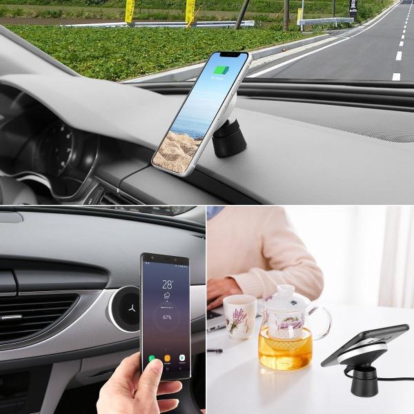 Magnetic Suction 10W Car Mount Qi Wireless Charger For  Iphone 12