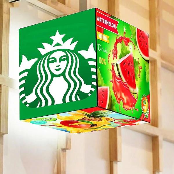 Commercial Smart Magic Cubic LED Display Advertising LED Screen For Food Shop