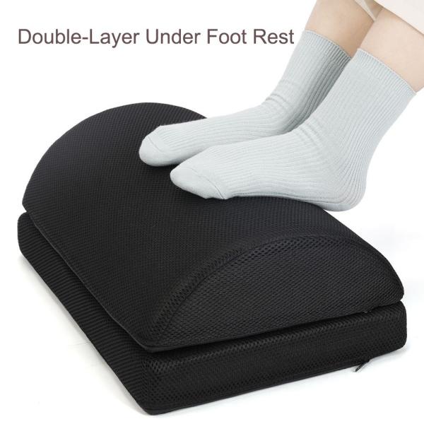 Home Under Desk Foot Rest Pillow Ergonomic Footrest with Massage and Mesh Outer Cover