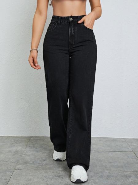 Black slouchy jeans for women