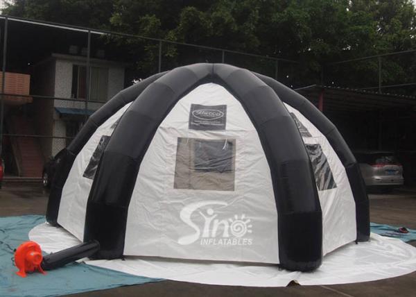 6 mts outdoor enclosed travel inflatable tent with movable velcro doors N clear windows