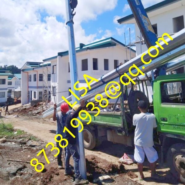 25FT/7620mm Hot-dip Galvanized Octagonal Steel Pole with 300KGF Load for Distribution Lines