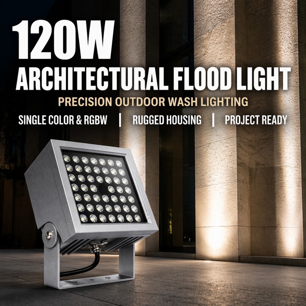 120W High Power RGBW Single Color Flood Light For Facade Washing And Landscape Projects