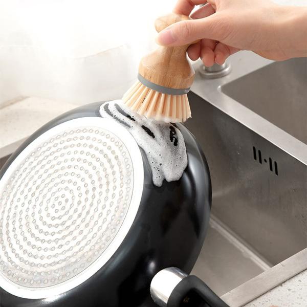 Щетка чистки 8*4.5cm блюда сизаля щетки уборщика утвари бука бамбуковая