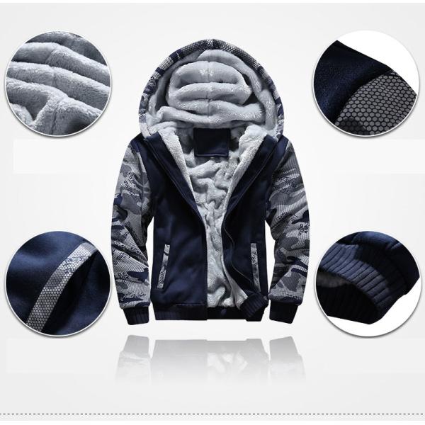 Polyester / Cotton Knitted Heated Jacket Dark Blue Baseball Uniform Printed Jacket