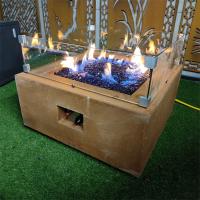 Square Garden Gas Fire Pits 800*800*400mm Rusty Corten Steel Bbq Grill ISO9001