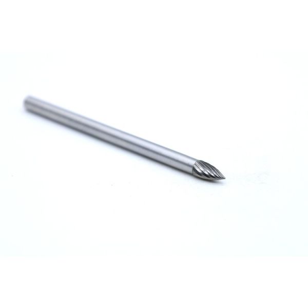 SG-1ML6 Long Shank Tungsten Carbide Rotary Burr with Pointed Tree Shape and Single Cut Design for Deep Narrow Slots