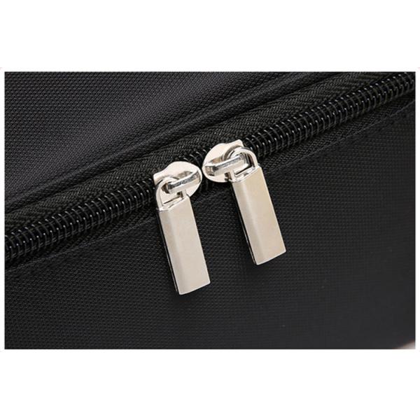 New Fashion Large Capacity Women Double Layer Black Waterproof Nylon Cosmetic Makeup Brush Bag Organizer