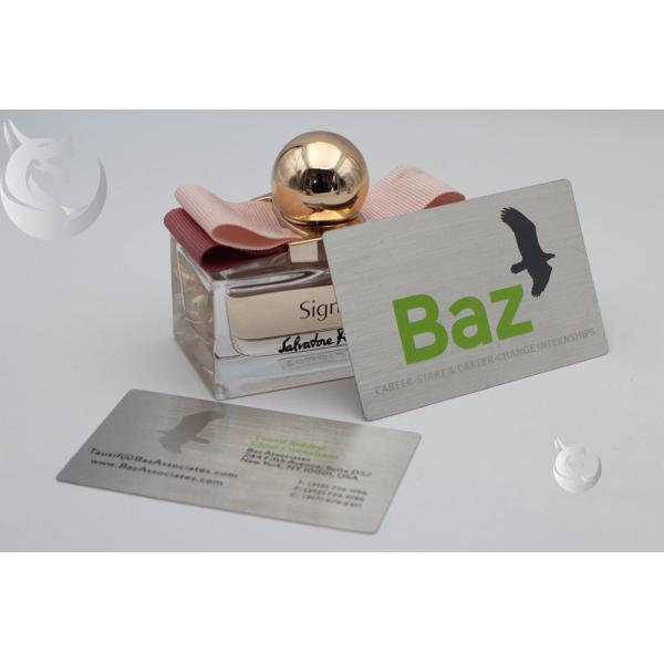 Engraved Metallic Print Aluminium Business Cards , Elegant Metal Visiting Card