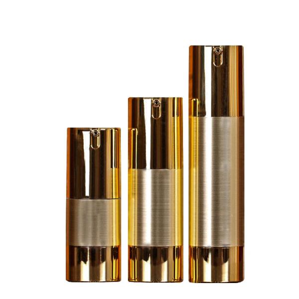 Special 15ml 30ml 50ml gold frosted vacuum skin care silver chambercosmetic manufacturer lotion airless pump bottle
