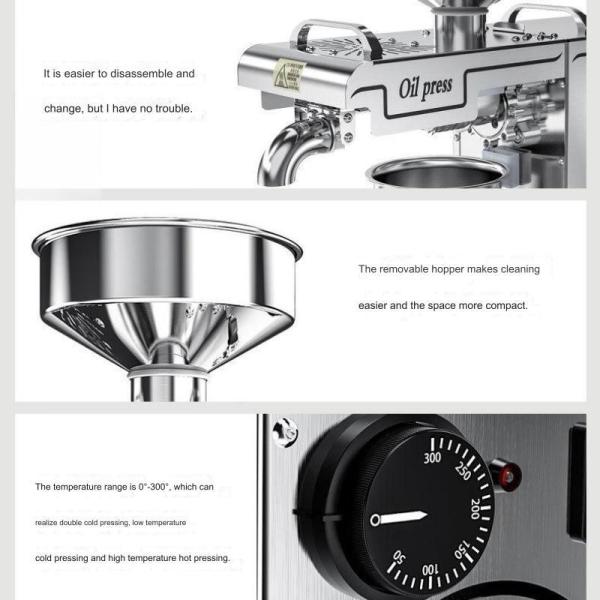 Stainless Steel Body 220V Hydraulic Oil Press Machine for Cold Pressing Peanut Oil