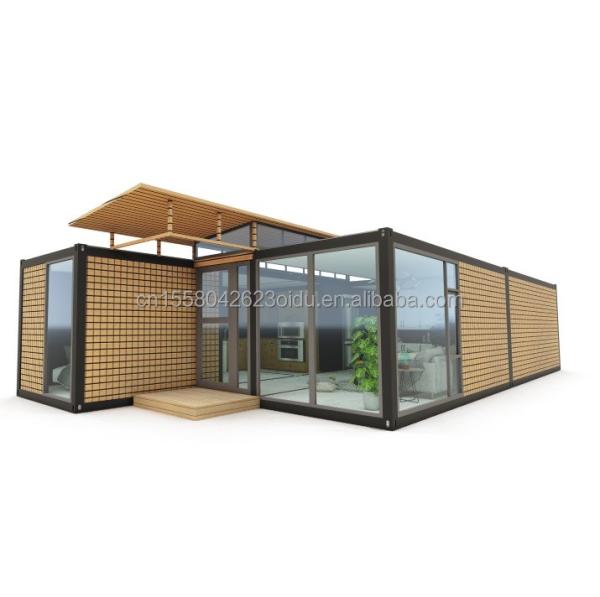 Steel Frame Galvanized Steel Bending 180g 20ft 40ft Prefab Home with Modern Container Design and Wave Sandwich Panel Walls