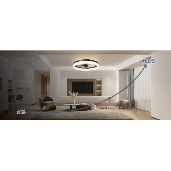 Bedroom Decor Ventilator Lamp Air Invisible Blades Retractable Smart Ceiling Fan with Lights(WH-CLL-70)