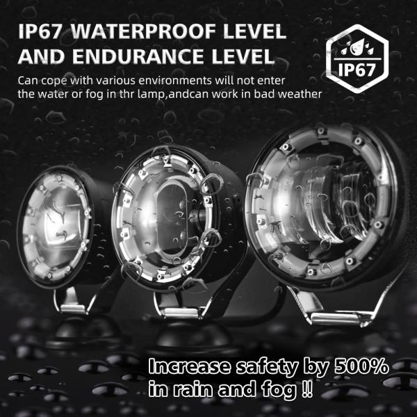 50W 5000LM AC DC 8V 12V 80V Lumières LED de brouillard / de conduite projecteur extérieur projecteur Lentille DRL bleu rouge orange