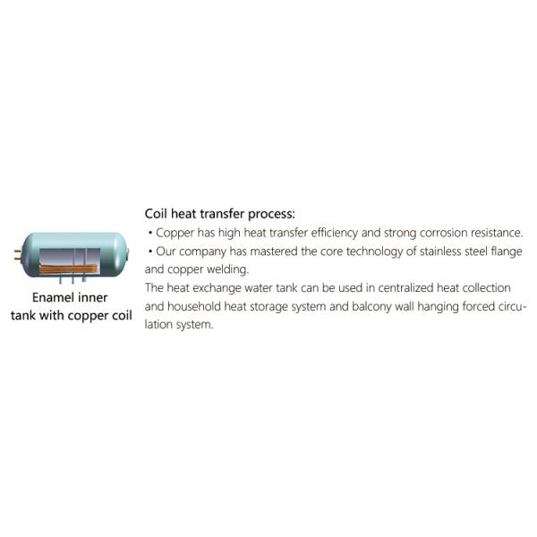 120Ltr pressized solar water heater Enamel solar water tanks with copper coil heat exchanger