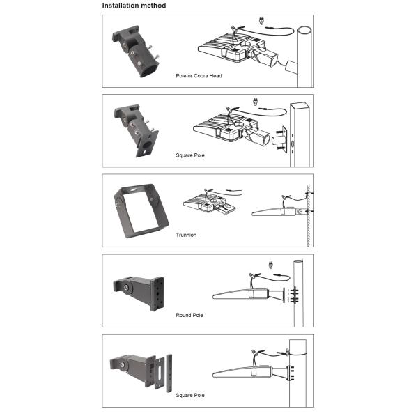 Surge Protection SMD5050 150w 10KV LED Parking Lot Light