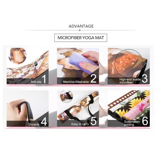 1830*680*1.5mm Suede Rubber Yoga Mat Anti Slip Natural Rubber Exercise Mat