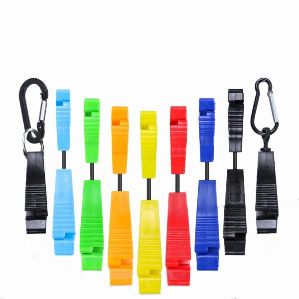 Impressão de fábrica de logotipo Clips de luvas de plástico para portadores de luvas de trabalho com clipe multifuncional
