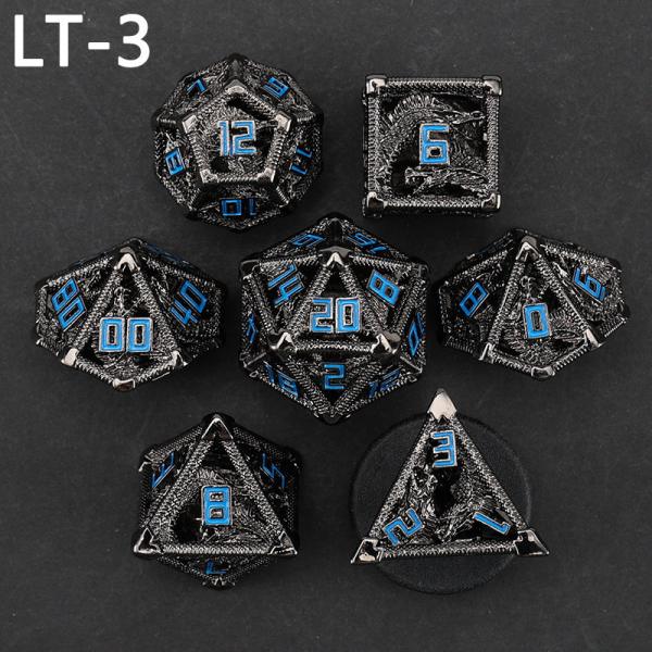 Metal hollow dice set polygonal dragon DND dung dungeon and dragon dice 7 dice