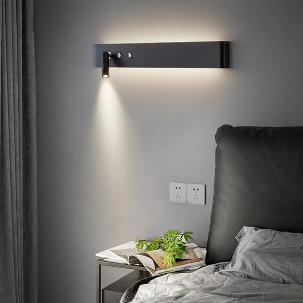 linetype bedside wall lamp linear bedroom background wall lamp Nordic apartment hotel room headboard reading light