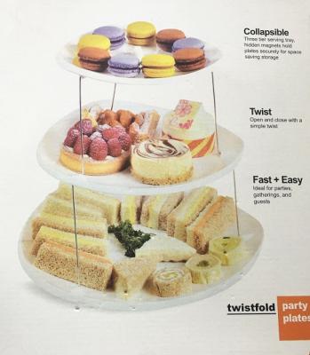 Fruit Three Tier Serving Tray Twistfold Cake Party Plates ECO Friendly