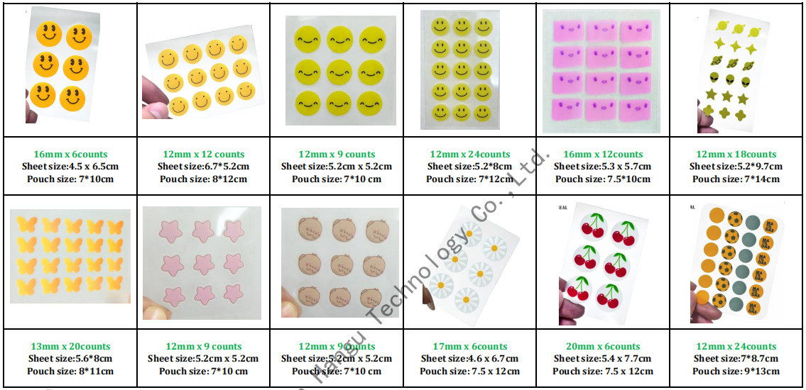 Cute Fun Shaped Acne Patches Matte Invisible Pimple Cover Patch For Face Skin Care
