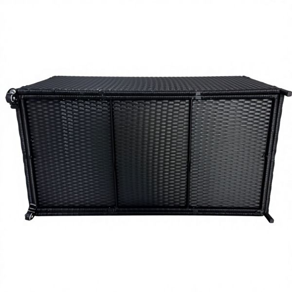 Garden Storage Box with Lid (124x14x59cm) Wicker Chest for Home Organization Blanket Toy & Clothes Storage & Decor