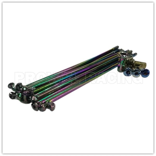 Release Rainbow Color Carbon Steel Spokes and Nipples for Motorcycle 8G 9G 10G