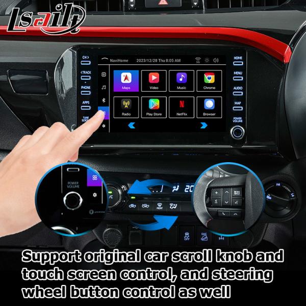 Toyota Hilux Android 13 multimedia video interface wireless carplay android auto touch 3