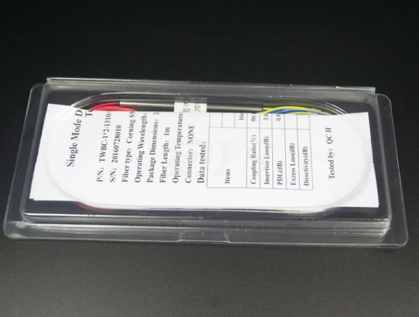 1x2 Fiber Optic Splitting Ratio 50 / 50 FBT Optical Fiber Splitter Single Fusion Design