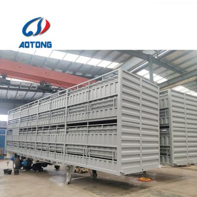 10pcs Leaf Spring Aotong Stake Fence Cargo Semi Trailer for Pig Cattle Sheep Transport