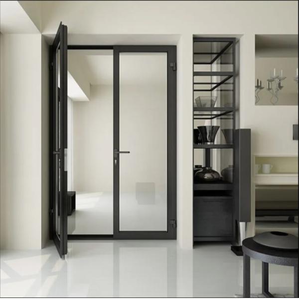 70mm Width Aluminum Double Glass Casement Doors With Waterproof And Soundproof Design