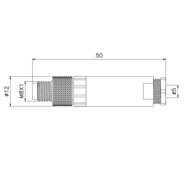 Straight Plastic M8 3 Pin female Connector for Automotive / power