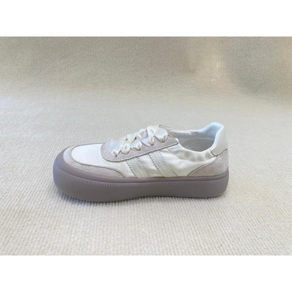 ODM White Satin Espadrilles Sneakers Soft Soled And Fashion Silk Ribbon