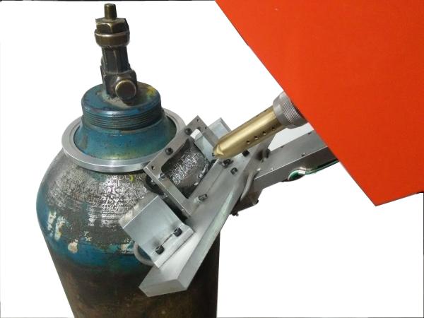 Steel Cylinder Dot Peen Marking Machine Pneumatic Driven 300W For Steel Bottle