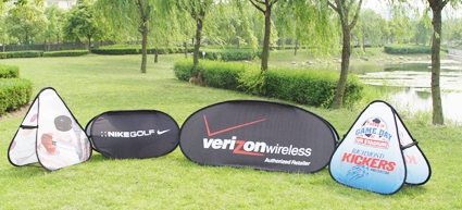 Vertical Trade Show Display Stands , Pop Out Promotional Display Stands