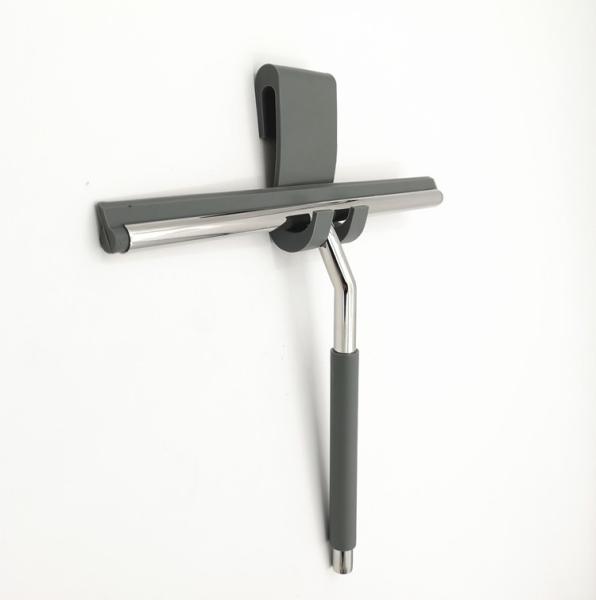 Bathroom Kitchen Car Squeegee Glass Cleaner With Silicone Hook 10 Inch