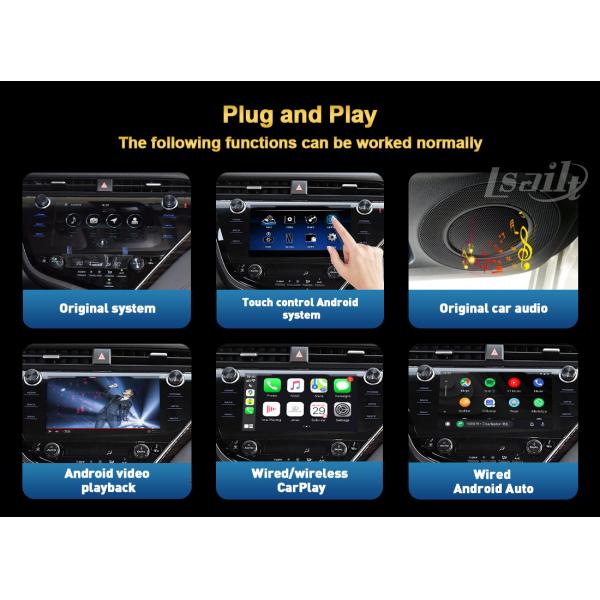Интерфейс с CarPlay, автомобиль андроида PX6 4GB автоматический андроида, Yandex, YouTube для венчика 2018-2021 Avalon сиенны Тойота