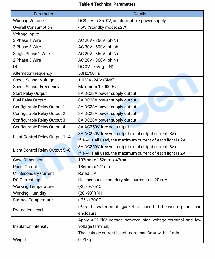 SmartGen ALC708 Diesel Generator Light Tower Control Panel Lighting Control Timer Remote Control