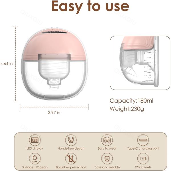 Double Wearable Breast Pump Set 3 Modes 12 Levels Electric Mother Feeding Pump Rechargeable