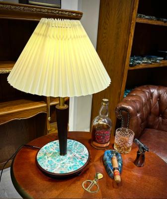Luxury Green Marble Table Lamp Stain Resistant Marble Artwork For Interior Design
