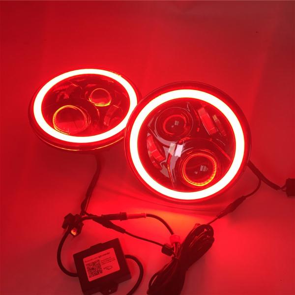 7 Inch Round Halo Car Lights For Jeep Wrangler Bluetooth Phone Control