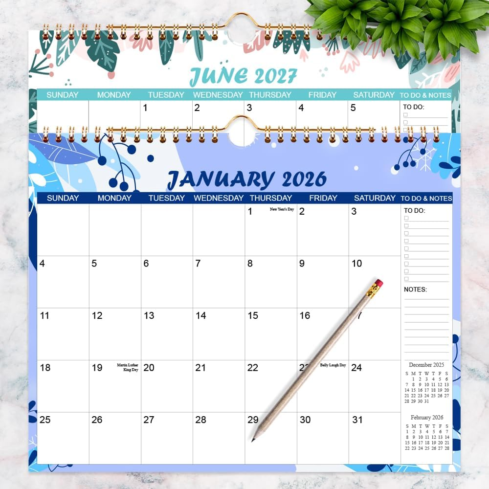 Monthly Hanging Wall Calendars With Twin Wire Binding For Home And Office