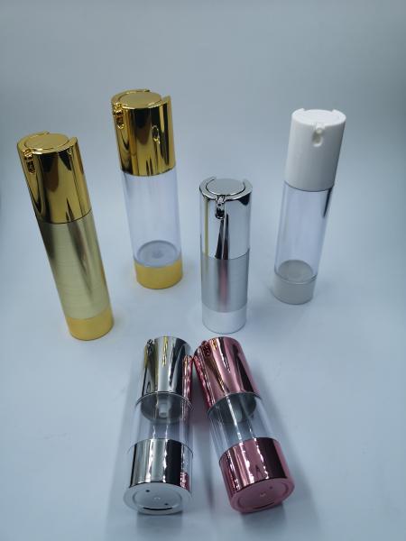 Special 15ml 30ml 50ml gold frosted vacuum skin care silver chambercosmetic manufacturer lotion airless pump bottle