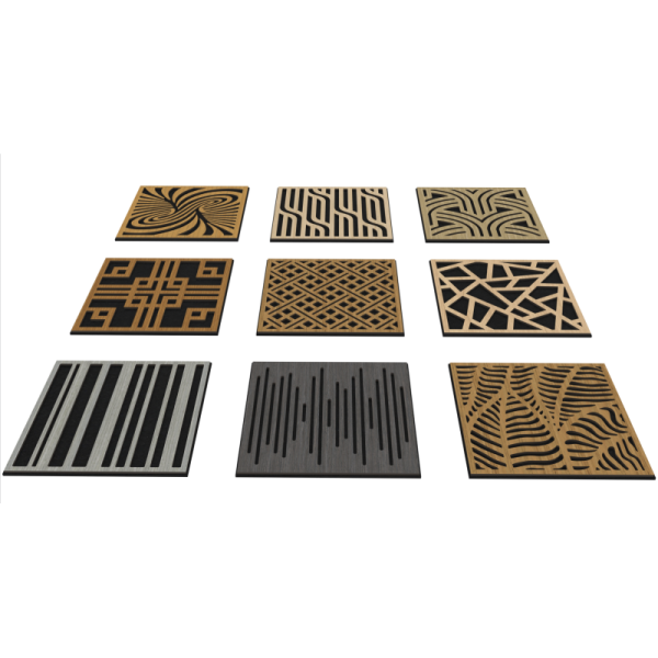 Modern Design Acoustic Panel Cross-Border Wooden Grille Decorative Wall Panel Flexible Flame Retardant TV Background Wall